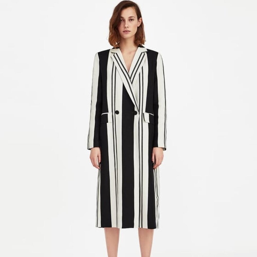 Zara Long Striped Coat